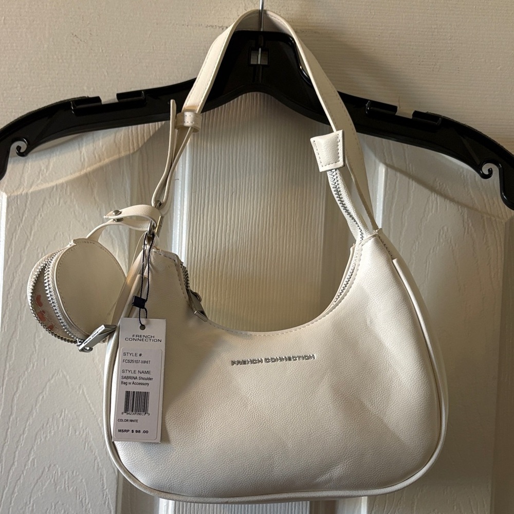 French‎ Connection NWT White Sabrina Shoulder Bag with Accessories
